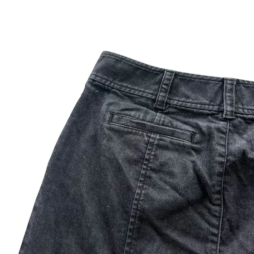 Talbots Womens Sz 2 Petites Black Gray Dark Wash Denim Stretch Pencil Jean Skirt